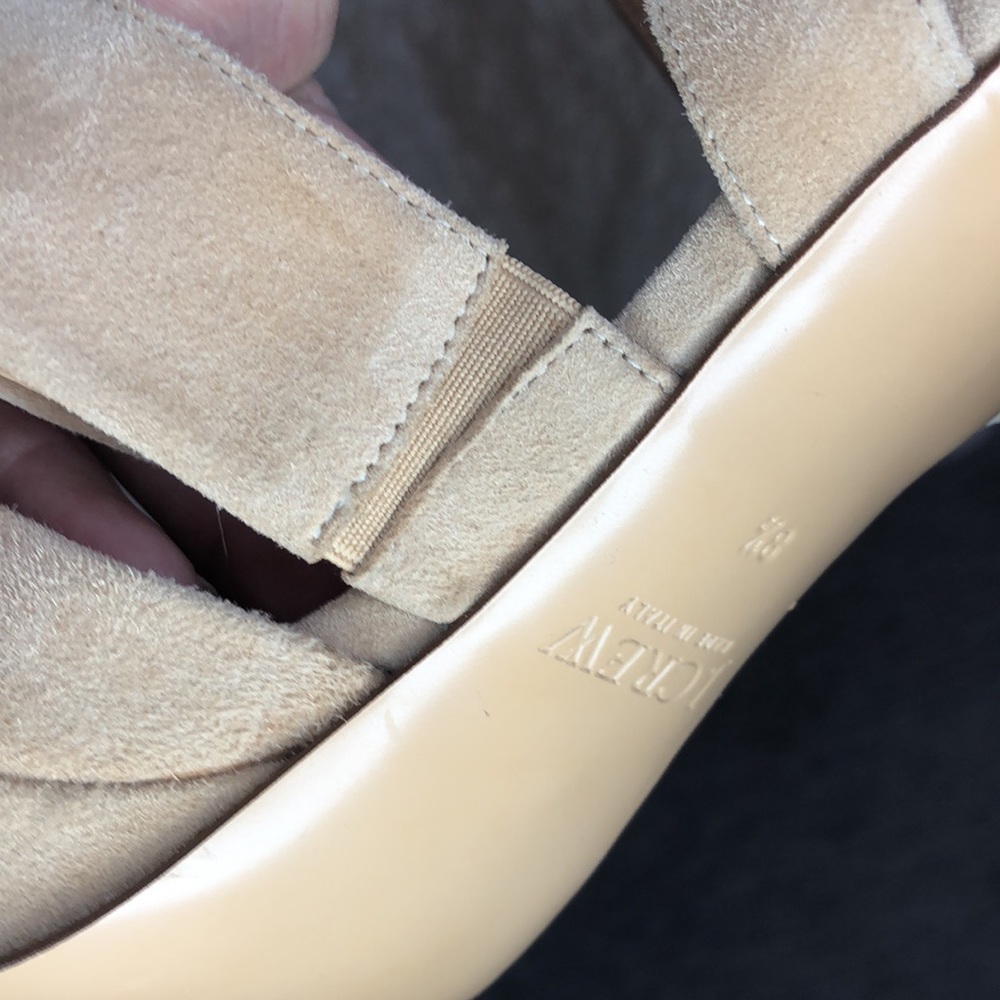 NEW J.Crew Suede Platform high heels NWOT never worn made in Italy Leather - Picture 9 of 14